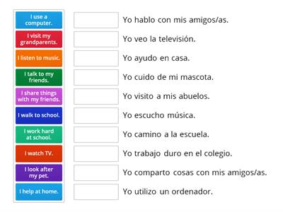 Match English to Spanish Tiger 5 Unit 5