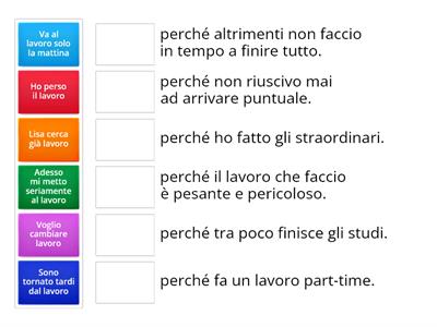 A2/B1- Collega due parti per formare frasi complete.