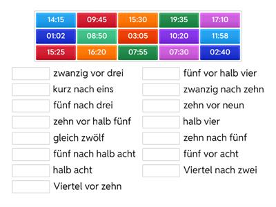 Lektion 5 Übung 9 Uhrzeiten