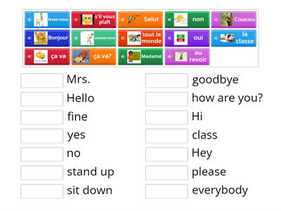 Beginner French reminder match