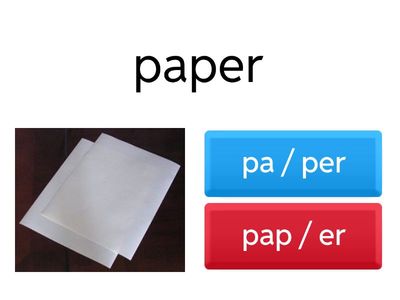 VCV and VCCV syllable division 