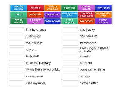 Match Words with Definitions