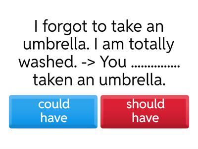 Should have / Could have Quiz
