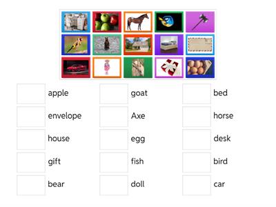 Words (a,b,c,d,e,f,g,h)