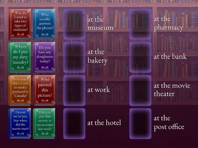 Questions and places in a city