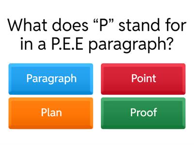 P.E.E Paragraph Skills Revision 