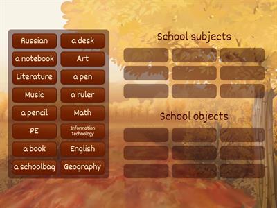 School subjects and objects