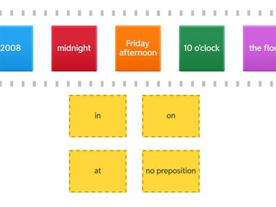 Prepositions of place and time