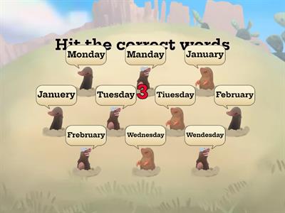 Days and  Months Vocabulary