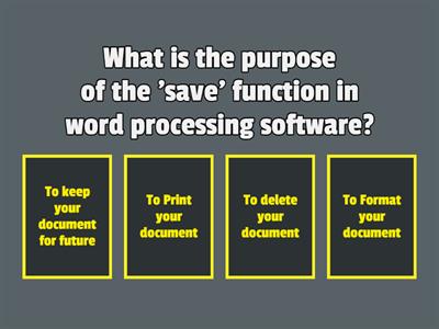 Word Processing Quiz