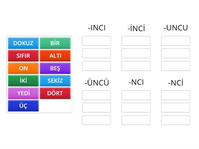 1)ORDINAL NUMBERS - SIRA SAYILARI 