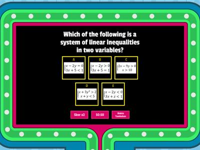 Latihan Sistem Pertidaksamaan Linear Dua Variabel