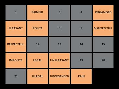 Opposites: suffixes and prefixes