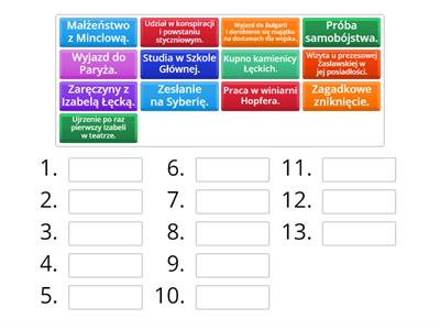 ,,Lalka"  - wydarzenia z życia Wokulskiego