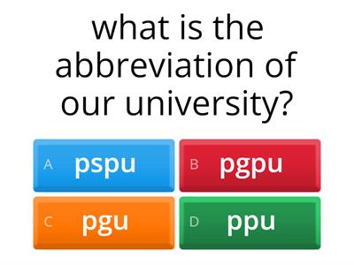 quizz my univesity