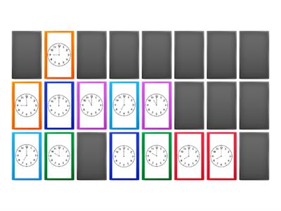 Telling Time O'Clock Concentration