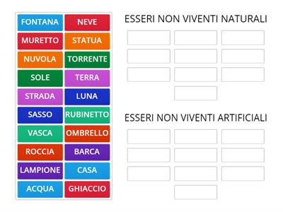 Esseri non viventi naturali e artificiali