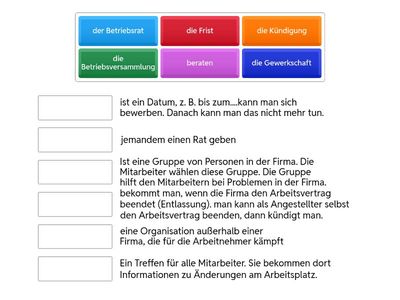 C1 Wortschatz Arbeit (schwierige Wörter)