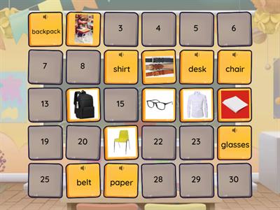 Matching Newcomer Vocabulary (clothes, actions, classroom)