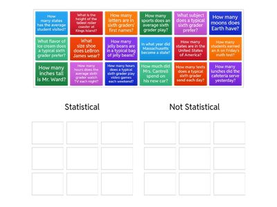 Statistical Questions Sort