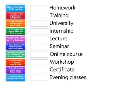 VOCABULARY EDUCATION (ADULTS)