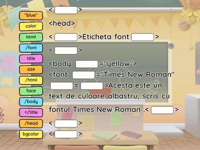 Atribute eticheta <font>
