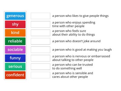 Adjectives for people