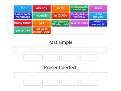 Past simple & present perfect time expressions