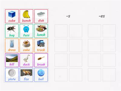 2-1 OG SDS Lesson - Suffixes Noun Plural -s and -es Word Sort