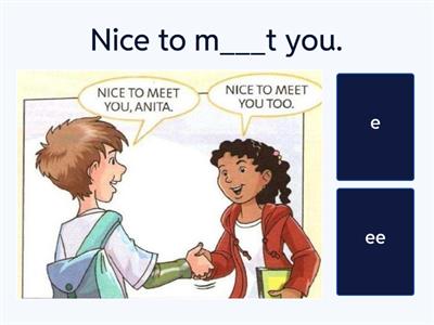 'e' and 'ee' Word Sort