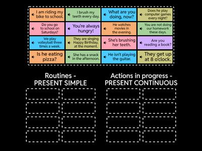 Present Continuous vs Present Simple