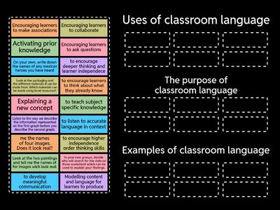 USES OF CLASSROOM LANGUAGE- CLIL SESSION 9