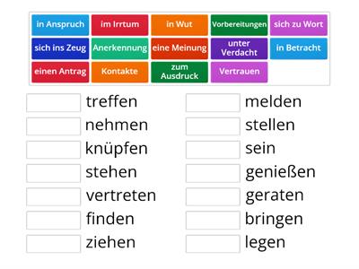 Nomen-Verb-Verbindungen - Wiederholung