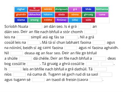 Mo Ghrá-sa (idir lúibíní) Líon na Bearnaí