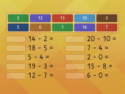 Subtraction up to 20