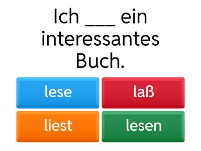 Konjugation der starken Verben Präsens 1