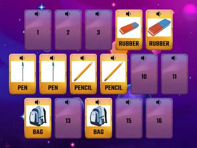  School Objects - memory game