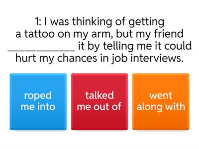 Ph15d Phrasal Verbs for persuading and deciding espresso