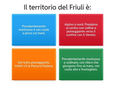 FRIULI VENEZIA GIULIA CLASSE QUINTA 