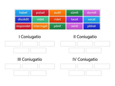 Coniungite quamque formam istorum verborum gregi coniugationis cuiusdam ipsorum