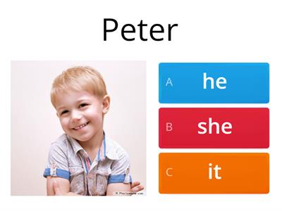 Choose the correct personal pronoun.