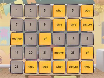 1A Sight Word Matching Game