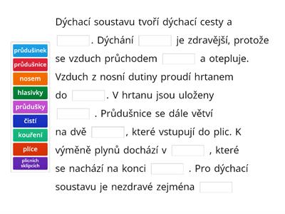  Dýchací soustava doplňování