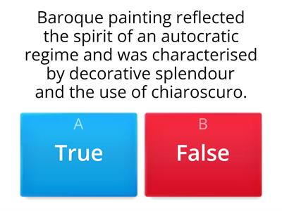 Baroque Painting - True or False