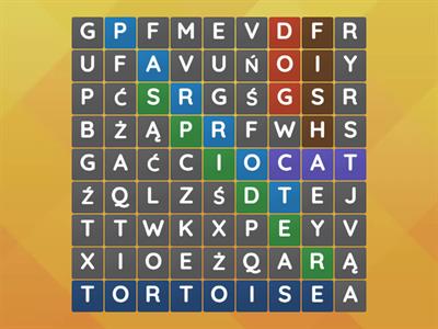 Znajdź słowo | Zwierzęta klasa 4