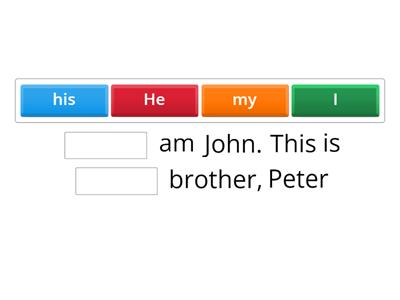 Subject Pronouns and Possessive Adjectives