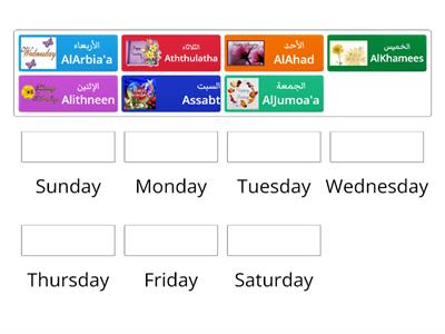 Days of the week  أيام الأسبوع 