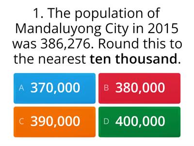 Quiz- Rounding Whole Numbers