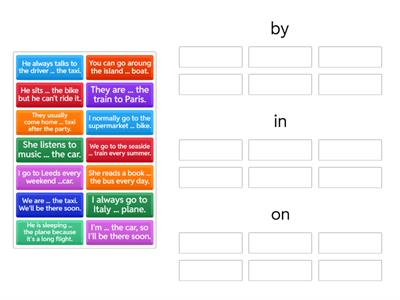 Prepositions with transport