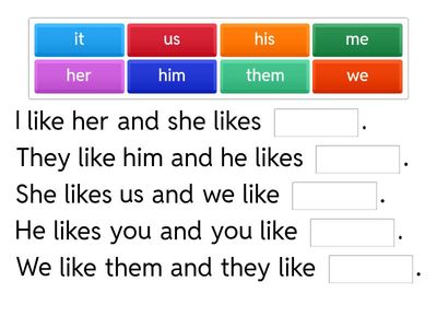 Subject and object pronouns